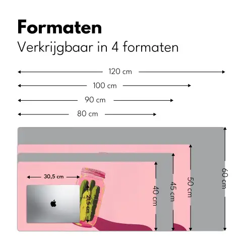Augurken - Pot - Schaduw - Roze Muismat XXL klein -sfeer5