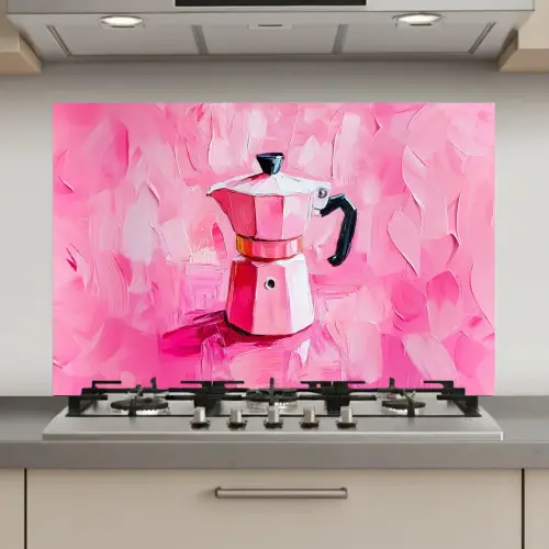 Roze - Verf - Coffee keuken achterwand spatscherm klein -3d_website