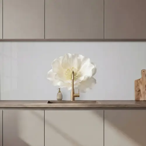 Bloem - Minimalistisch -Wit keuken achterwand 2 middel zz_3dshopping