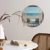 Doorkijk - Strandstoelen - Duinen - Zee - Natuur Wandcirkel kunststof plaat 5mm dik klein -sfeer4