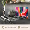 Vormen - Golvend - Abstract - Felroze keuken achterwand spatscherm klein -usp_NL