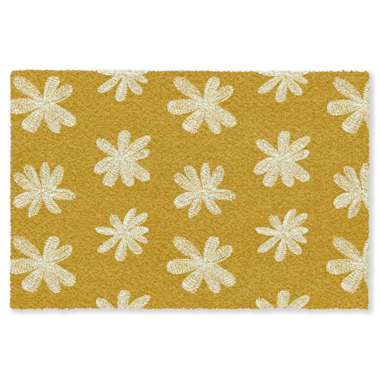 Bloem - Speels - Okergeel Vloerkleed Rechthoek klein 1091 -3d