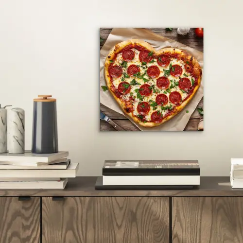 Pizza - Hart - Pepperoni - Tomaat aluminium wit klein -sfeer1