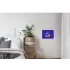Meloen - Blauw - Oranje - Kunstzinnig textielposter latten blank klein -woonkamer