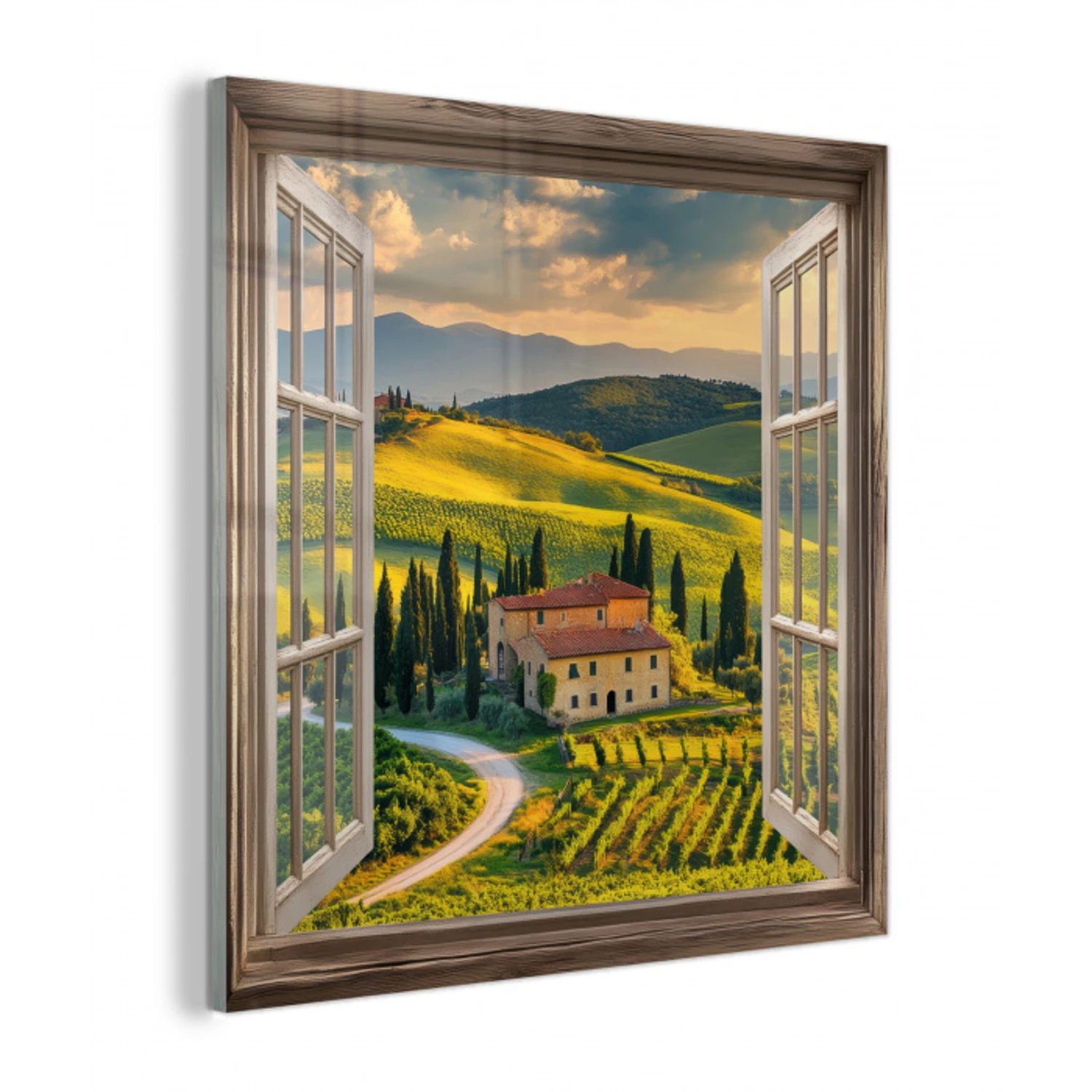 Doorkijk - Toscane - Uitzicht - Landschap - Zomer plexiglas 5mm klein -z3d