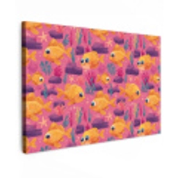 Goudvissen - Koraal - Kleurrijk Tuinposter op houten frame 2 cm dik klein 845 -3d