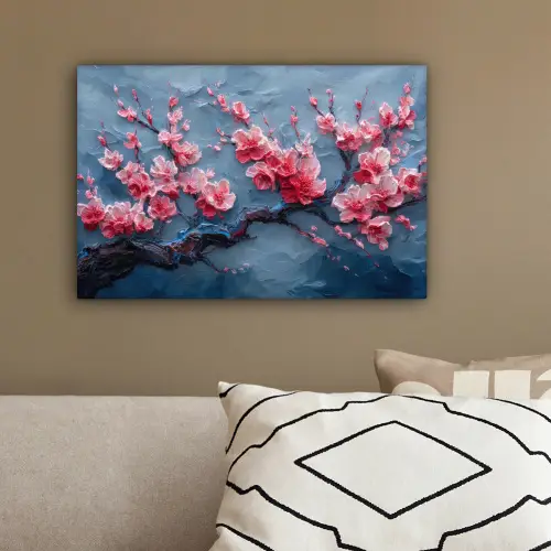 Bloesem - Bloem - Roze - Tak canvas 2cm klein -sfeer3