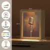 Microfoon - Bruin - Klassiek Light Box met kabel (Tafellamp) klein -USP_NL