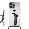 Hak - Wijn - Minimalistisch - Zwart Hoesje iPhone 16 Pro Max met koord klein -3d