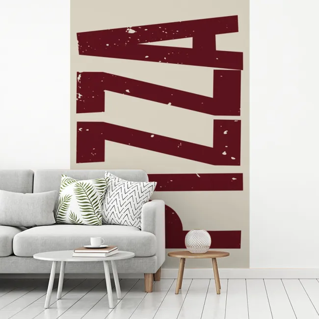 Pizza - Vintage - Decoratie - Japandi fotobehang vinyl groot -woonkamer
