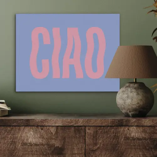 Ciao - Roze - Blauw - Golvend PET vilt klein -sfeer2