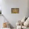 Goud - Boeddha beeld - Spiritueel - Meditatie Tuinposter op houten frame 2 cm dik klein -sfeer1