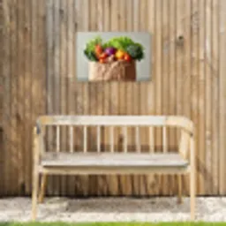 Papieren - Boodschappen - Groente - Kleurrijk Tuinposter op houten frame 2 cm dik klein -sfeer4