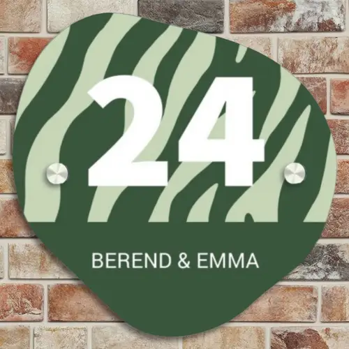 Groen zebra - Klassiek Naambord Organisch middel -sfeer10