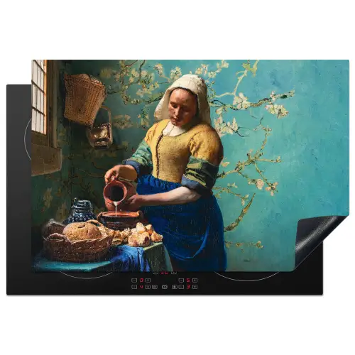 Melkmeisje - Amandelbloesem - Van Gogh - Vermeer - Schilderij - Oude meesters Inductie beschermer vinyl 3mm klein -3d
