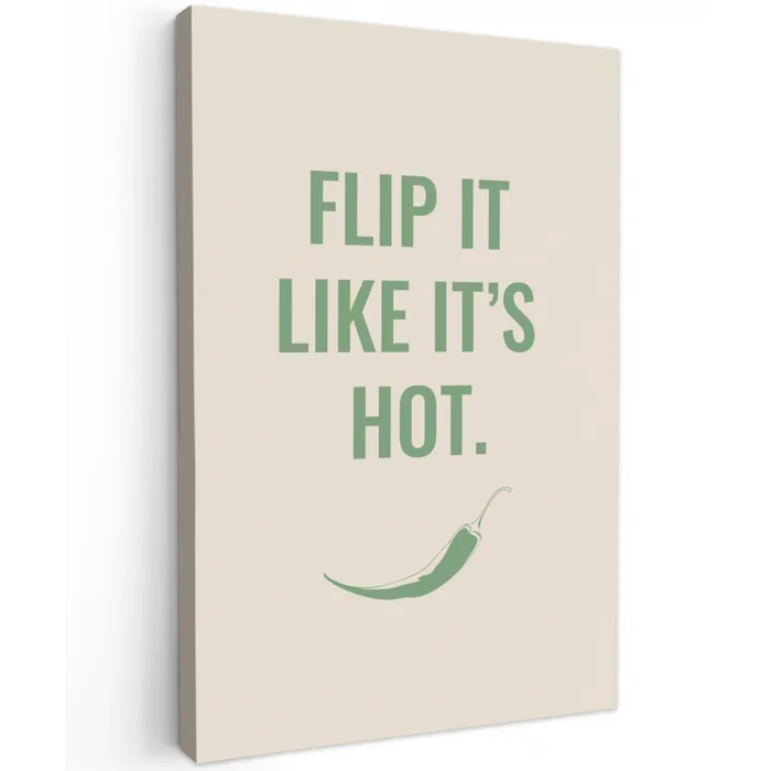 Groen - Quote - Zomer - Chilipeper Tuinposter op houten frame 2 cm dik klein -3d