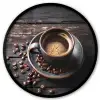 Kop - Koffie - Hout - Bonen Fotolijst rond zonder passe partout klein -3d