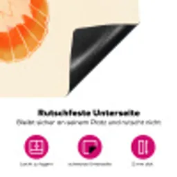 Oranje - Vlinder - Minimalistisch Inductie beschermer vinyl 3mm klein -zzzzzzz-lf-onderkant