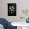 Tijger - Dieren - Zwart - Wit - Portret - Wild fotolijst zwart zonder passe partout klein -sfeer4