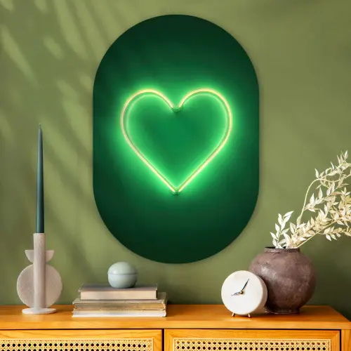 Neon - Groen - Licht Wandcirkel Ovaal Glas middel -sfeer2