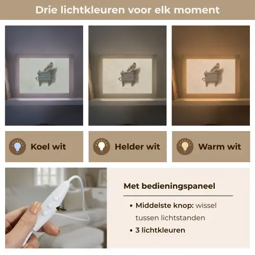 Het Puttertje - Schilderij - Fabricius - Oude Meester Light Box met kabel (Tafellamp) klein -USP_lichtkleurNL