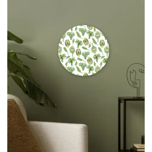 Groene - Groente - Broccoli - Artisjokken Wandcirkel plexiglas klein 852 -sfeer3