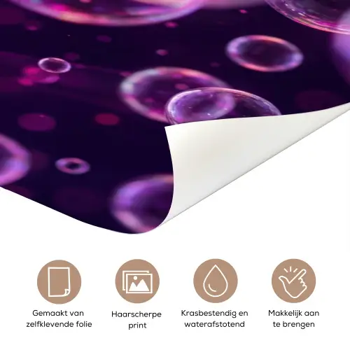 Paars - Bubbels - Schuim deurposter klein -closeup_NL