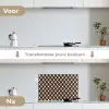Bruin - Ruitpatroon - Geometrisch keuken achterwand spatscherm klein 900 -voor_na_NL