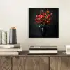 Boeket - Tulpen - Vaas - Rood aluminium wit klein -sfeer1