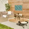 Palmblad - Panterprint - Tropical tuinposter los doek klein -sfeer4