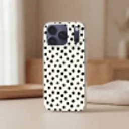 Stippen - Zwart - Wit - Print - Minimalistisch Telefoonhoesje iPhone 17 Pro Max klein -sfeer2