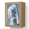 Meisje met de parel - Johannes Vermeer - Delfts blauw Light Box met kabel (Wandlamp) klein -3d