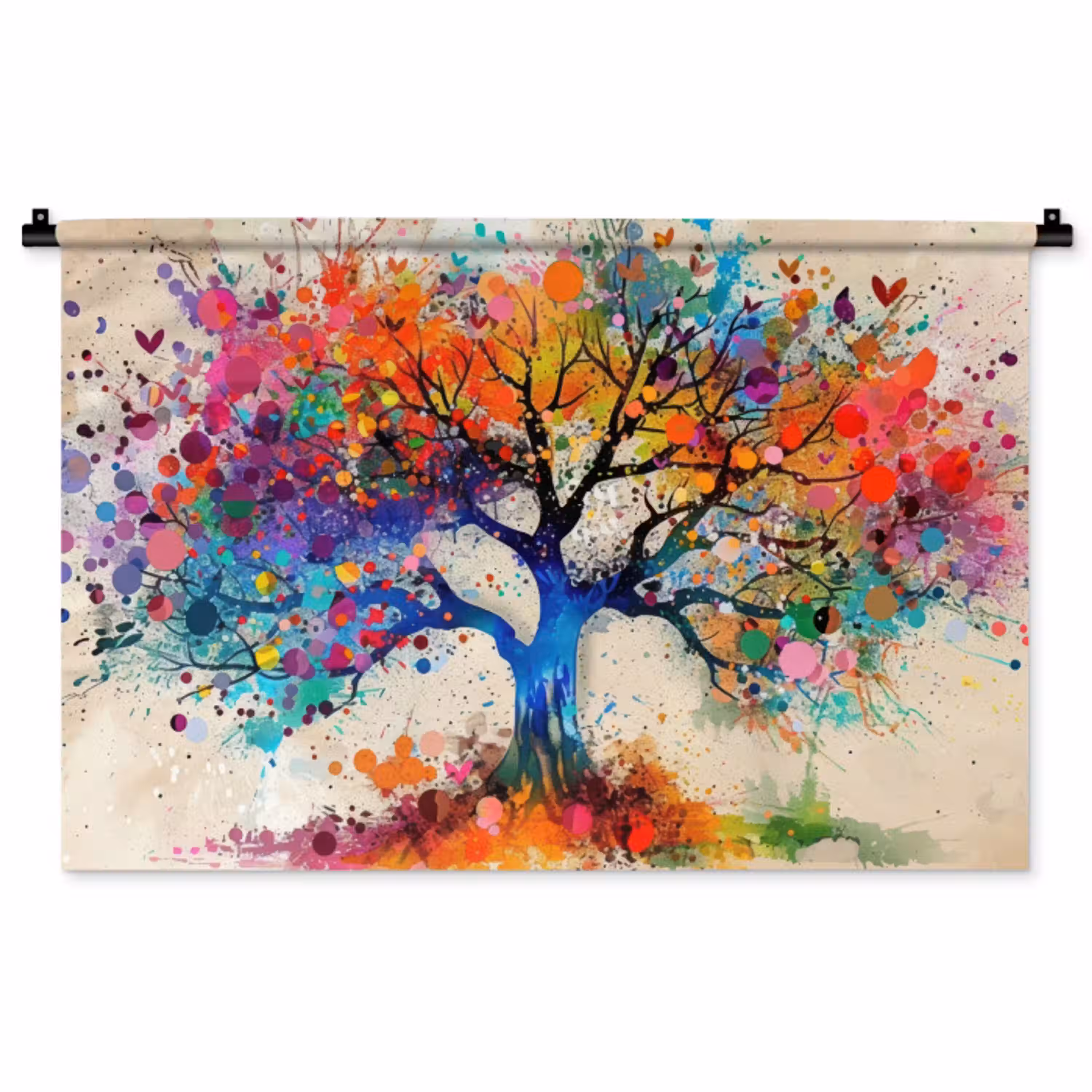 Levensboom - Natuur - Kleurrijk - Boom Wandkleed katoen middel -zz3d