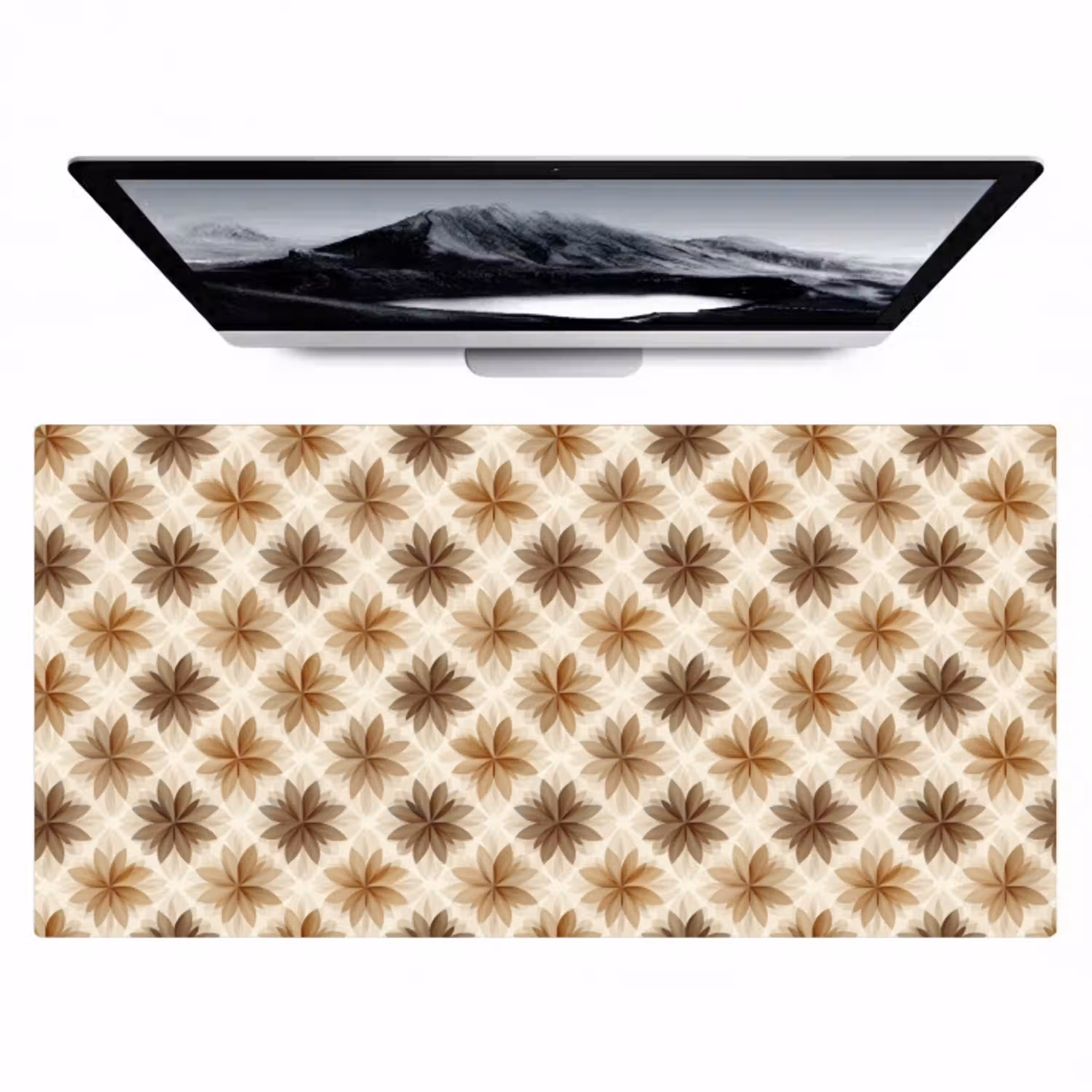 Geografisch - Patroon - Bruin Muismat XXL klein 681 -zzz3d
