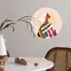 Vrouw - Zon - Kleurrijk Wandcirkel behangsticker klein -sfeer3
