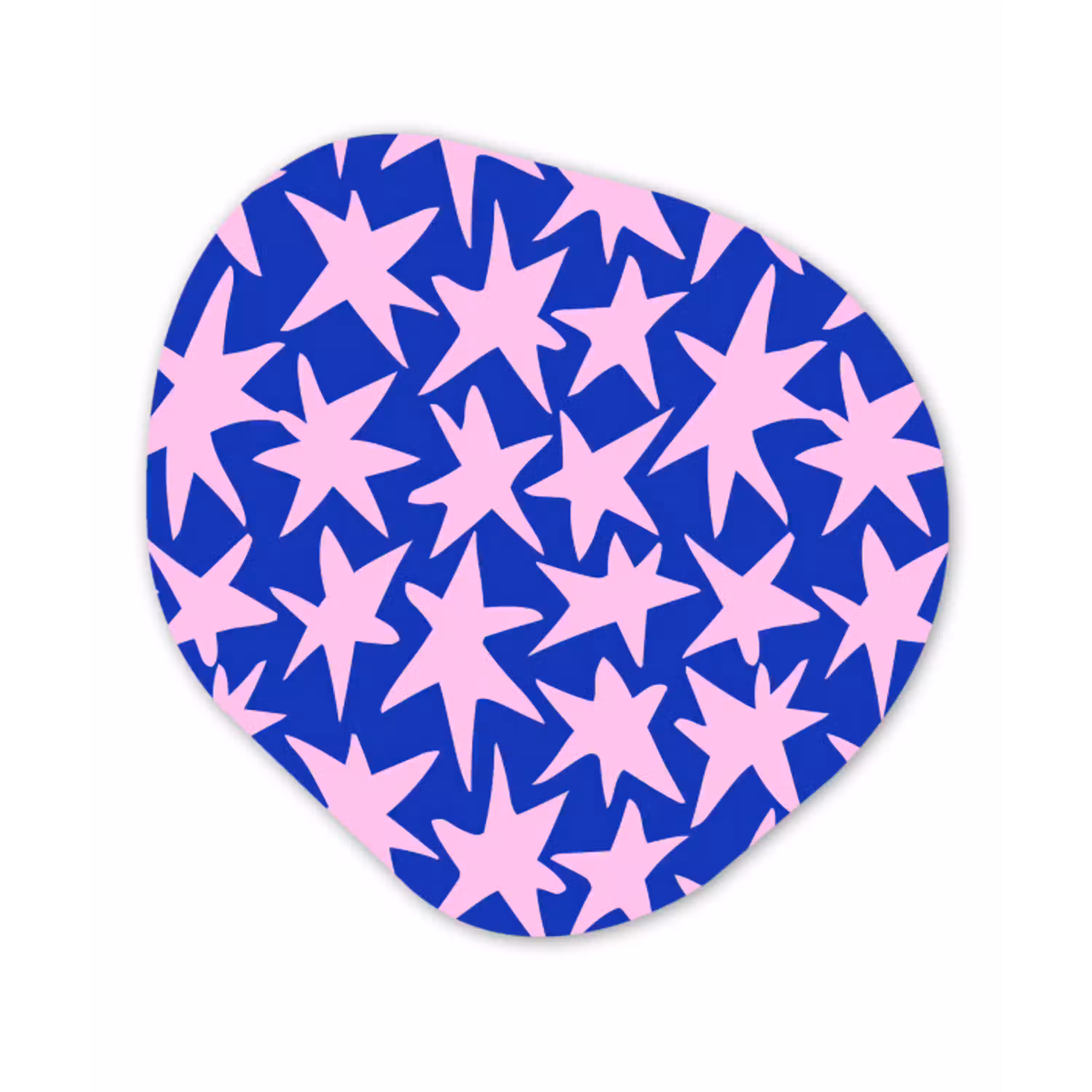 Modern - Sterren - Blauw Wandcirkel Organisch Aluminium middel 851 -3d
