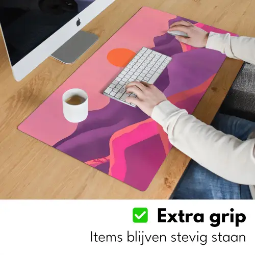 Zon - Heuvels - Paars - Abstract Muismat XXL klein -sfeer3