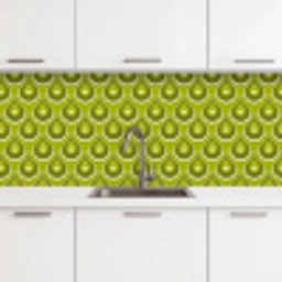 Patronen - Retro - Regen - Druppel - Groen keuken achterwand 2 middel 871 -3d