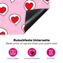 Hartjes - Patroon - Rood Inductie beschermer vinyl 3mm klein 276 -zzzzzzz-lf-onderkant