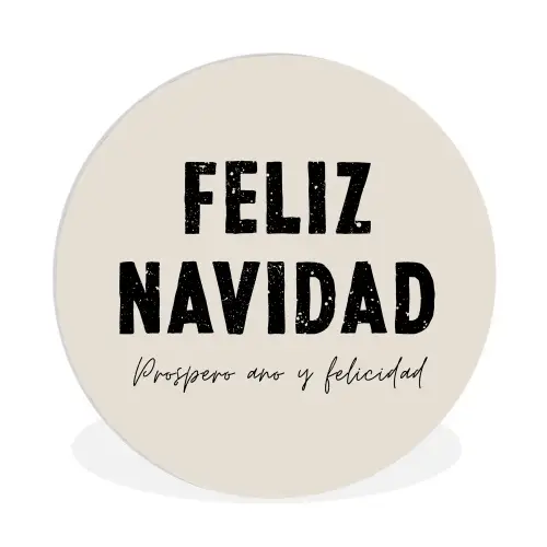 Kerst - Quotes - Feliz navidad - Kerstmis - Feestdagen Wandcirkel kunststof plaat 5mm dik klein -3d