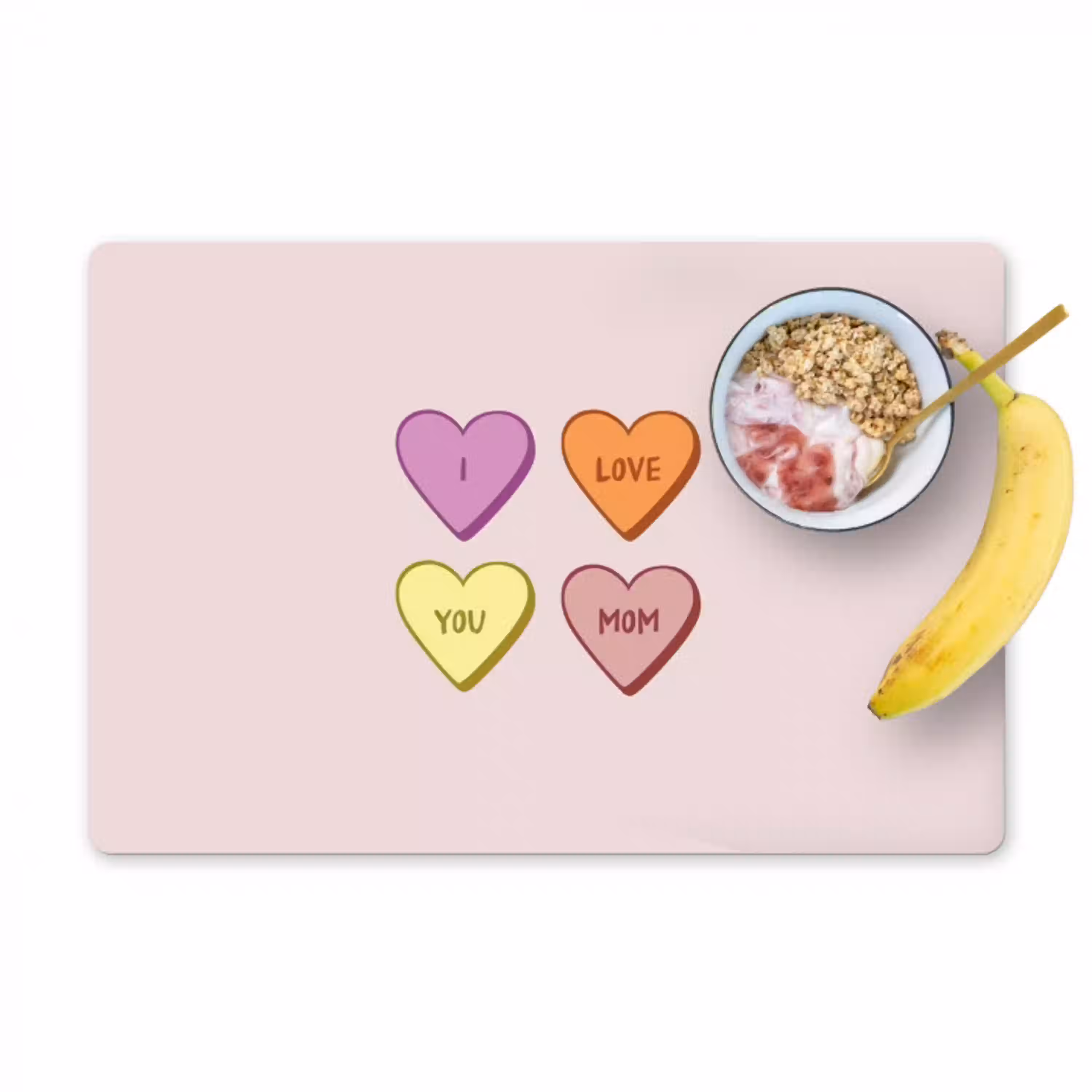 Hartjes - Pastel - Liefde - Moeder Placemat vinyl groot -zzzproduct_Kitchenyeah-website