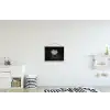 Friet - Witte krijttekening - Zwart textielposter latten blank klein -kinderkamer