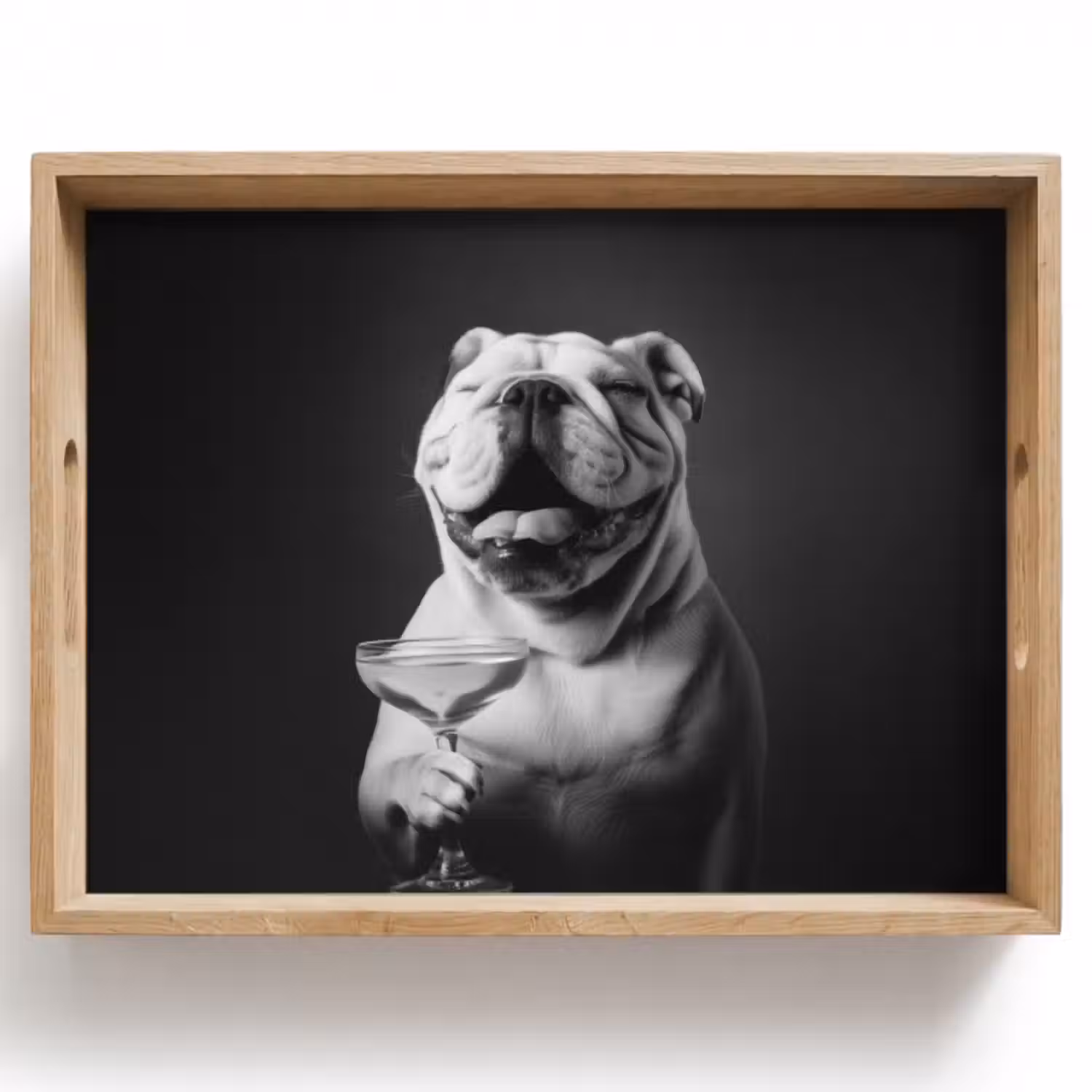 Tablett - Bulldogge - Hund - Glas