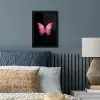 Vlinder - roze - Elegant fotolijst zwart zonder passe partout klein -sfeer3