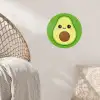 Avocado - Groen - Speels Wandcirkel behangsticker klein -sfeer4
