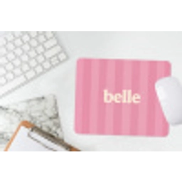 Roze - Gestreept - Belle muismat rubber klein -witbureau
