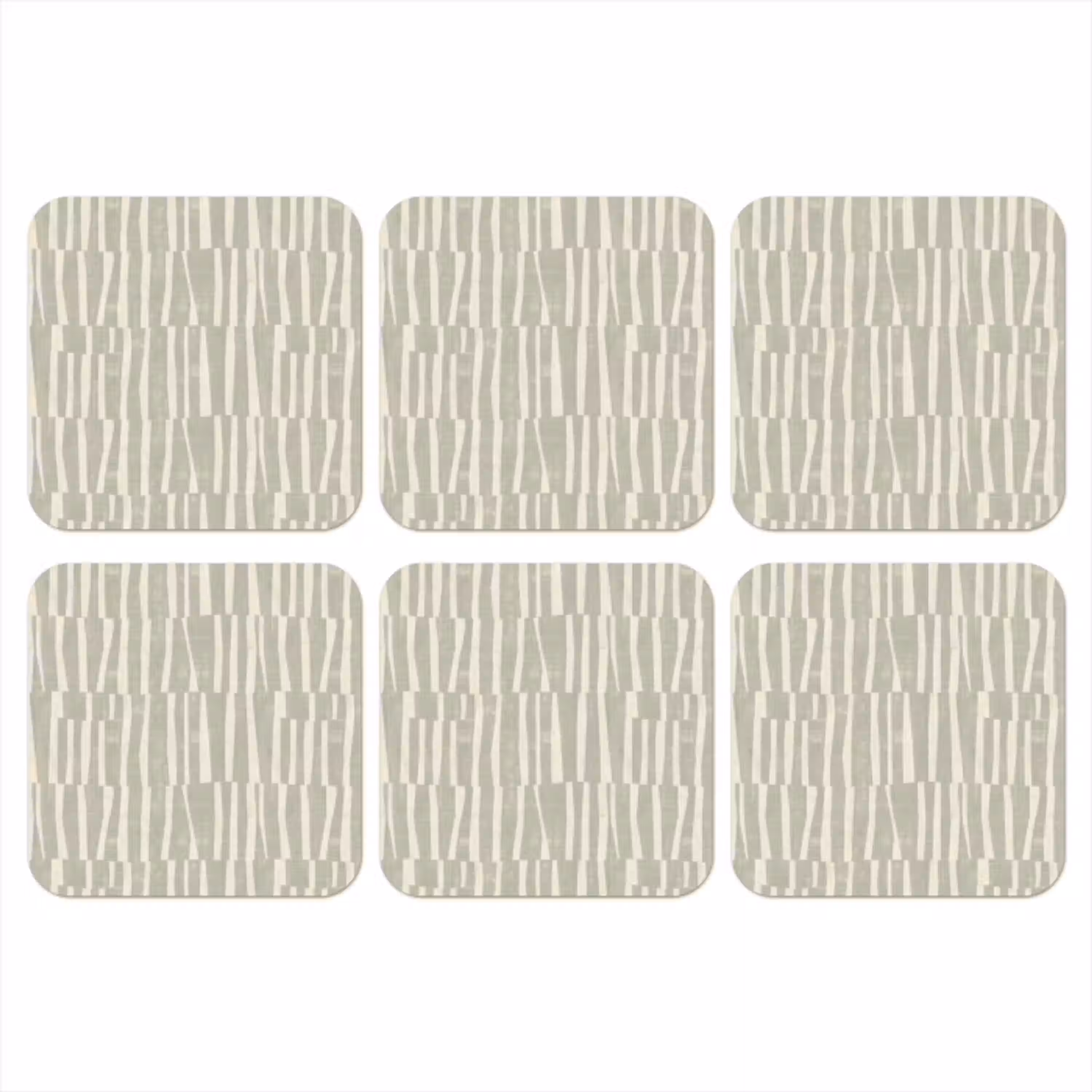 Saliegroen - Strepen - Geometrisch - Textuur - Patroon onderzetter kurk middel 366 -3d
