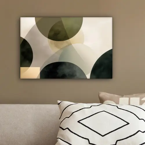 Vlakken - Abstract - Beige - Cirkels canvas 2cm klein -sfeer3