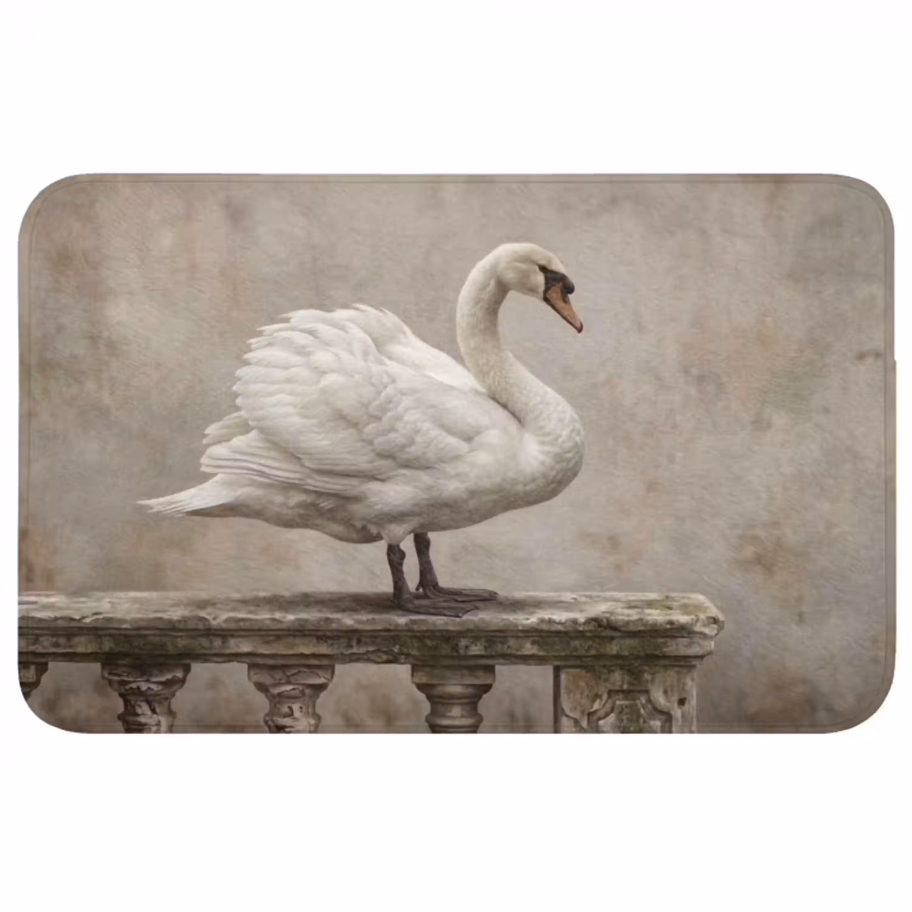 Zwaan - Elegant - Dieren - Wit Badmat middel -3d