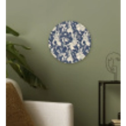 Hazen - Bladeren - Patroon - Blauw - Beige Wandcirkel kunststof plaat 5mm dik klein 188 -sfeer3